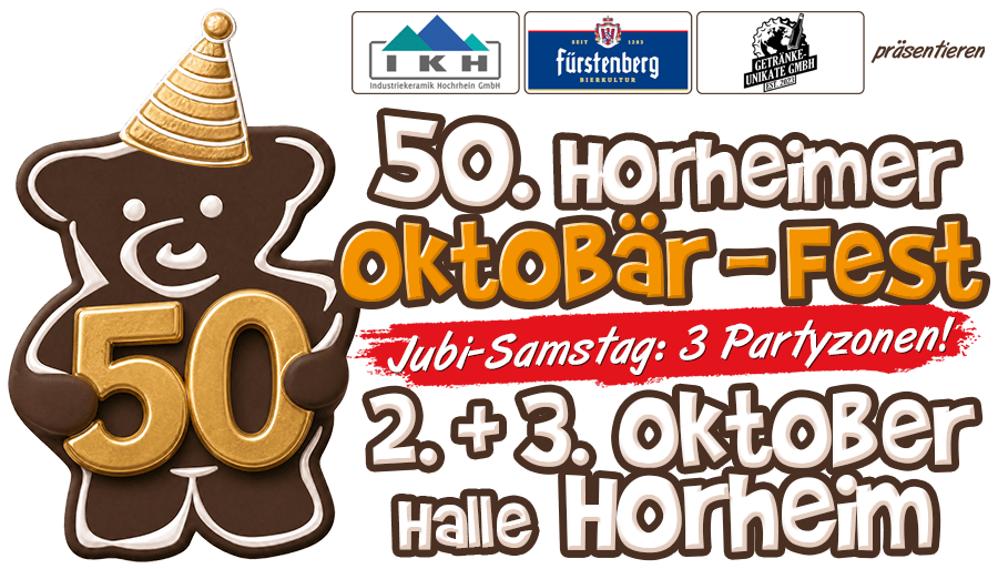 50. Horheimer OktoBär-Fest — 2. + 3. Oktober 2026, Halle Horheim